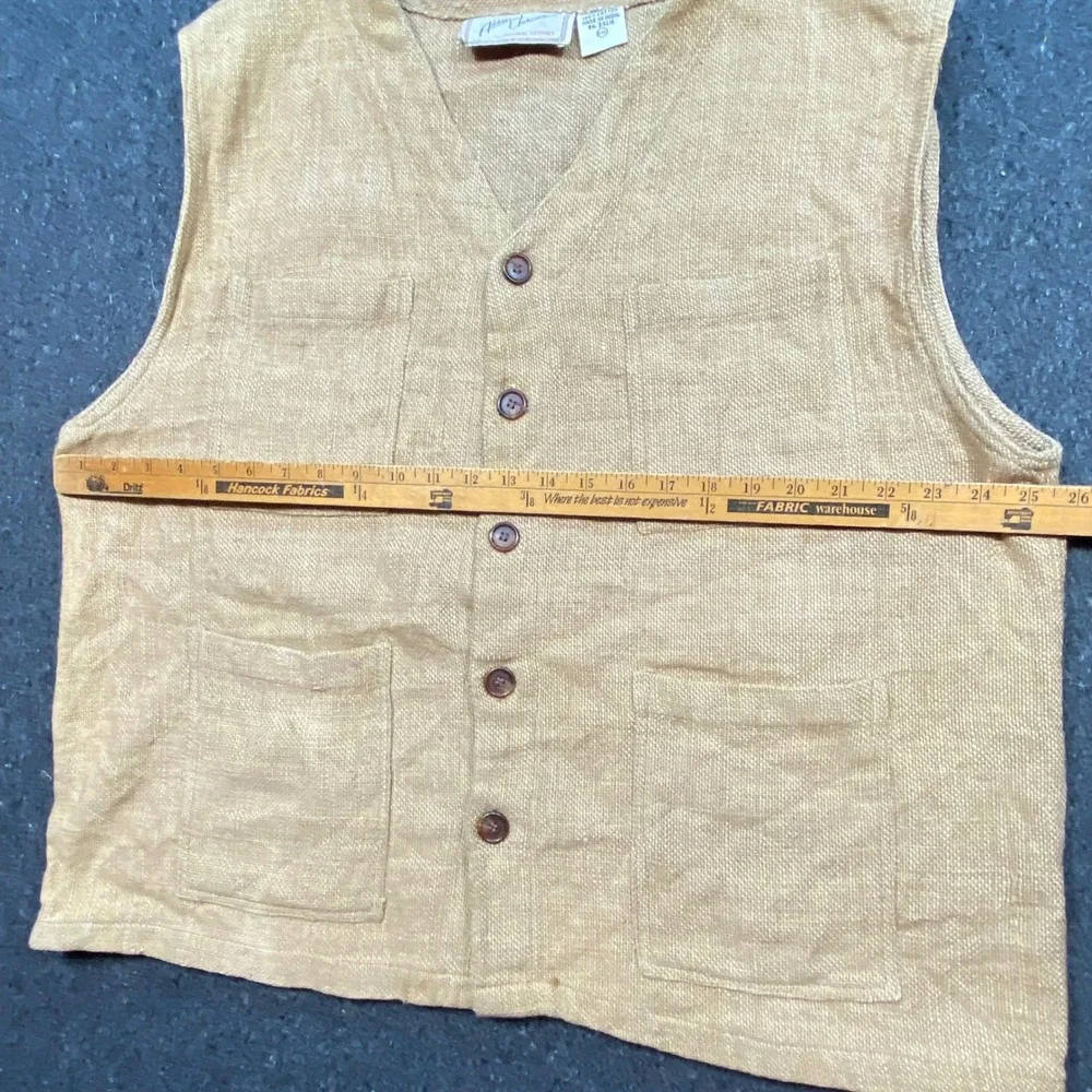 Address Unknown Utility Vest XXL Men Tan Boho Skater Gorpcore Four Pocket Cotton
